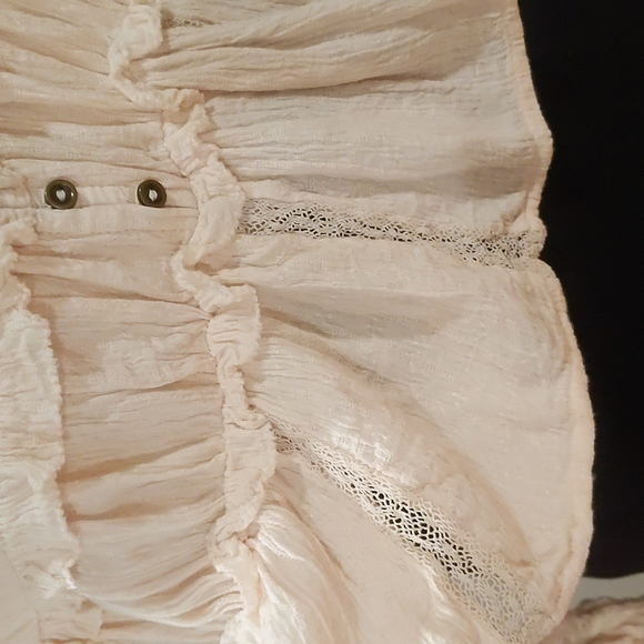 American Eagle Ivory BOHO Lace Peasant Top - Size S - Picture 8 of 10